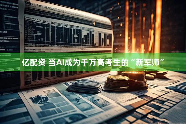亿配资 当AI成为千万高考生的“新军师”