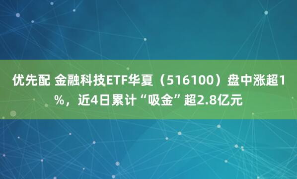 优先配 金融科技ETF华夏（516100）盘中涨超1%，近4日累计“吸金”超2.8亿元