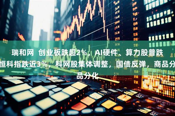 瑞和网  创业板跌超2%，AI硬件、算力股普跌，恒科指跌近3%，科网股集体调整，国债反弹，商品分化